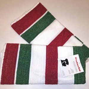 KitchenAid Red White Green Christmas Kitchen Towel ⭕️FIRM PRICE⭕️